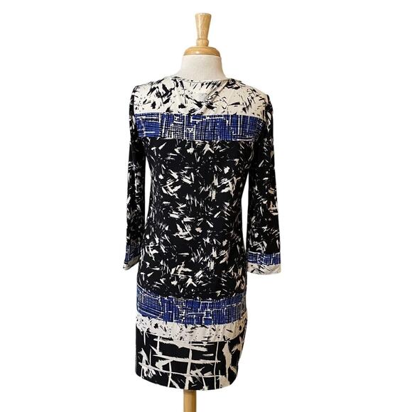 BCBGMaxazria‎ Dress Size Medium Women's Mini Shift Abstract Print Longsleeve - Picture 4 of 8